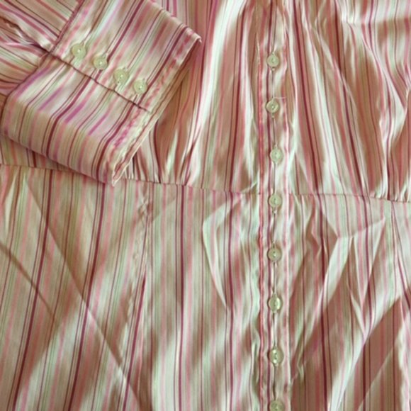 CATO, blouse, pinks/gold/white stripes, 22/24 - Picture 1 of 5